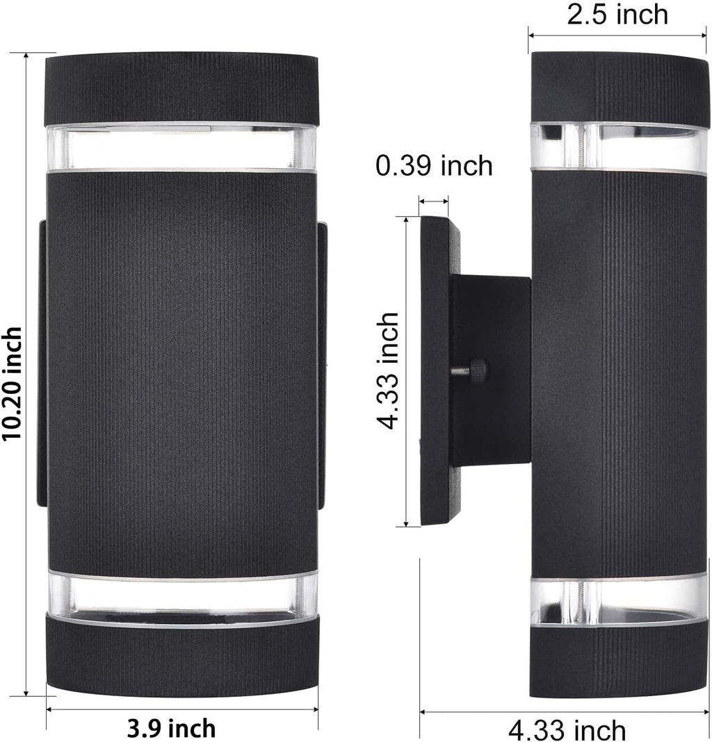 Dusk to Dawn Outdoor Lighting, Bling Exterior Wall Sconce - ETL Listed, Outdoor Light Fixtures Wall Mount Cylinder Design -White Up Down Outdoor Lights for House, Porch, Backyard (2 Pack)