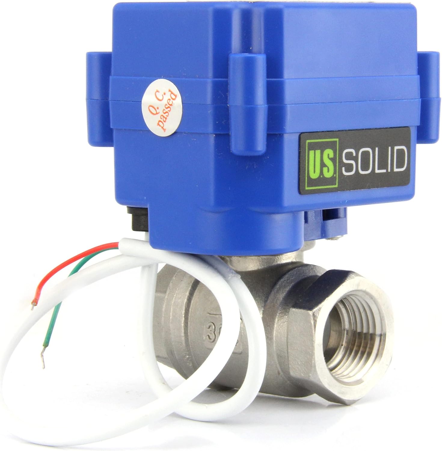 U.S. Solid Motorized Ball Valve- 3/4" Stainless Steel Ball Valve with Full Port, 9-24V AC/DC and 2 Wire Auto Return Setup (25 Packs)
