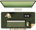 YSAGi Double-Sided Desk Pad, 23.6"x13.7" Leather Desk Mat, Eco Cork Desk Pad Protector, Large Mouse Pad for Desk, Waterproof Desk Blotter Pad, Desk Writing Pad for Office Work/Home(Dark Green/Cork)