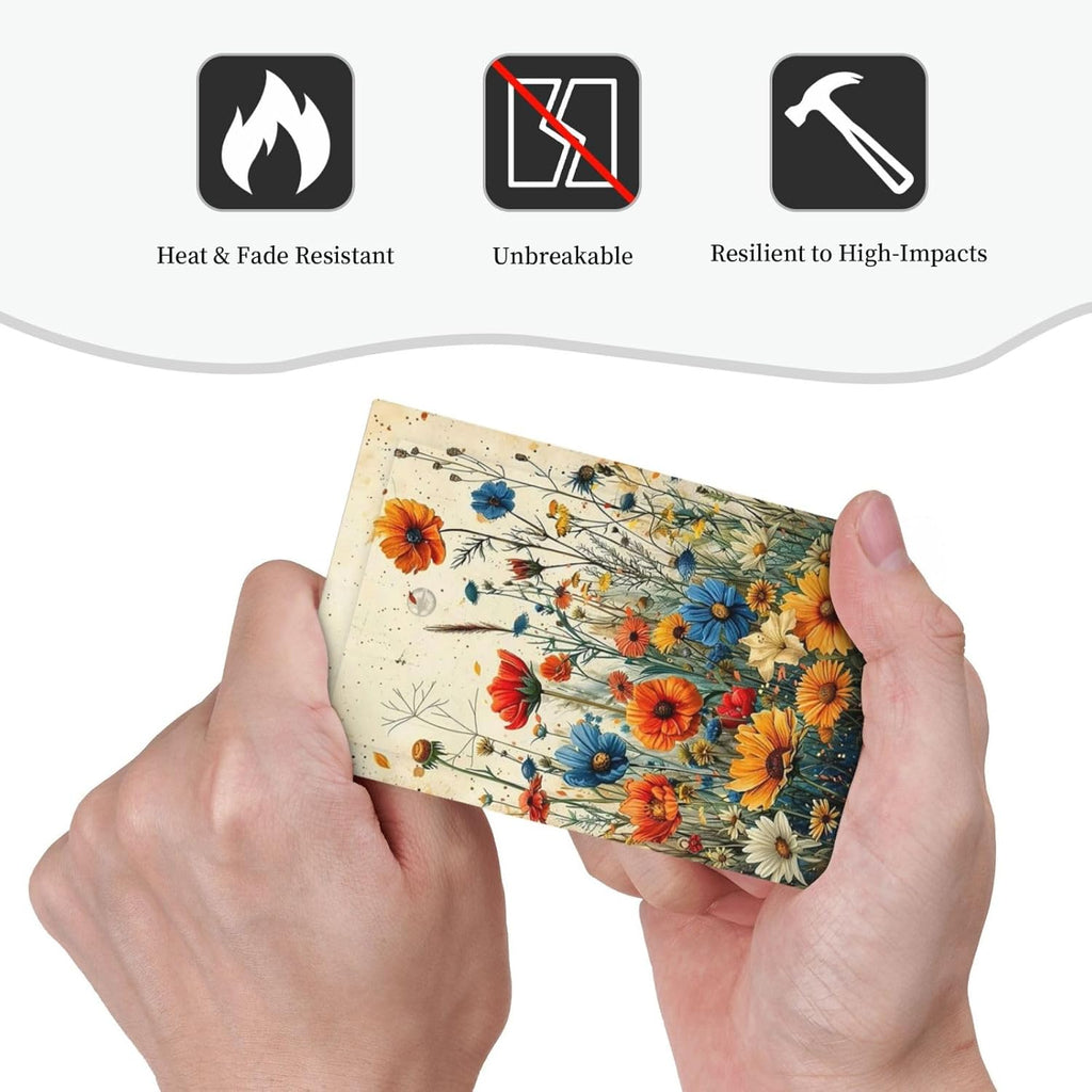 Light Switch Cover Plate Colorful Flowers Wildflowers Plants Orange Yellow Blue 1 Gang No Device Blank Wall Plate Electrical Outlet Cover Decorative Switch Plate Covers for Home Farmhouse Decor
