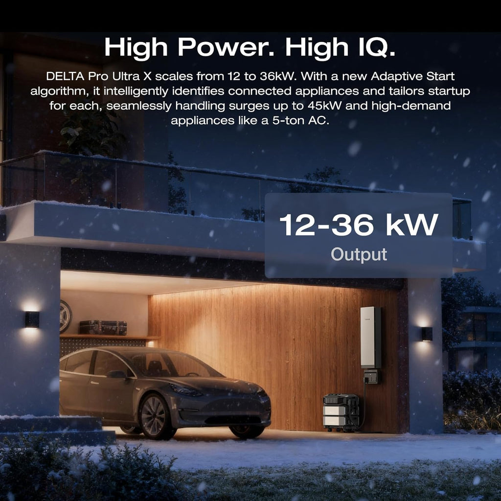 EF ECOFLOW 12288Wh Power Station: DELTA Pro Ultra X (1x Inverter + 2 x Batteries), 12000W Solar Generator for Home Battery Backup, Expandable to 180kWh, Outdoor & Camping Battery Power Supply