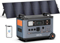 OSCAL PowerMax 6000 Solar Generator with 500W Solar Panel, 120V/240V Split Phase Voltage 6000W AC Outlets (9000W Peak), 2200W AC Charging/2400W PV Charging for Home, Emergency, Bank Battery Backup