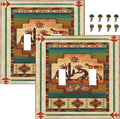 Decorative Light Switch Plate Covers Native American African Afro 2 Gang Light Switch Cover Unique Double Toggle Wall Plate Outlet Covers for Home Bedroom Decor （2 Pack）