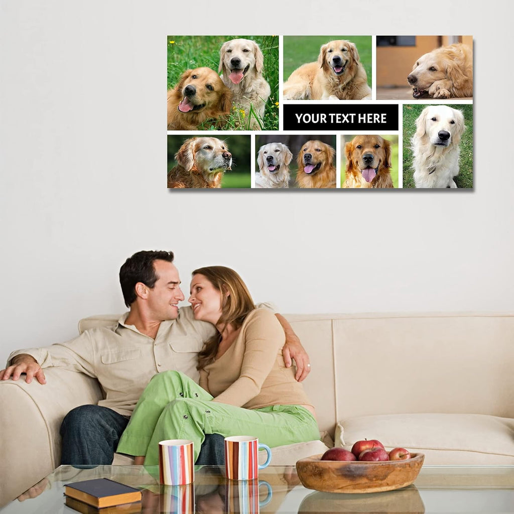 LZIMU Collage Canvas Prints with Your Photos Personalized Multi Pictures for Wall Custom Family Wedding Baby Pet Dog Photo to Canvas Customized Gifts Home Wall Decor (Collage Photo-11, No frame)