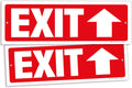 iSYFIX Exit Signs - 2 Pack 12x4 Inch Directional Up Arrow Signs, 40 mil Polystyrene Plastic, UV Laminated, Scratch & Fade Resistant, Waterproof - Ideal for Office, Theater, School, Business