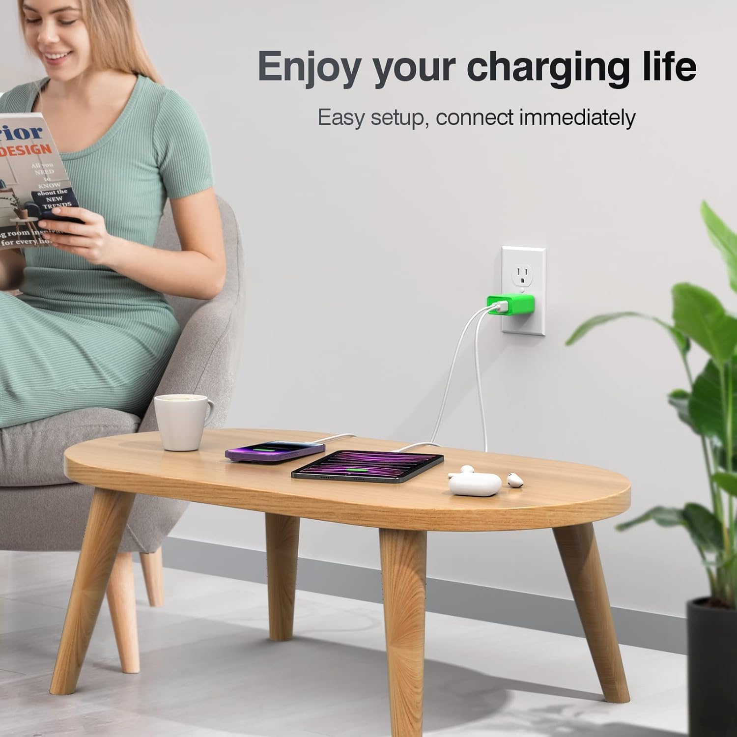 LCGENS 2-Pack USB C Wall Charger, 20W Type C Fast Charger Block Plug Dual Port PD + QC3.0 USB A Charging Brick Cube for iPhone 16/15/14, iPad,Galaxy S25/24, Google Pixel, Motorola,(Bright Green)