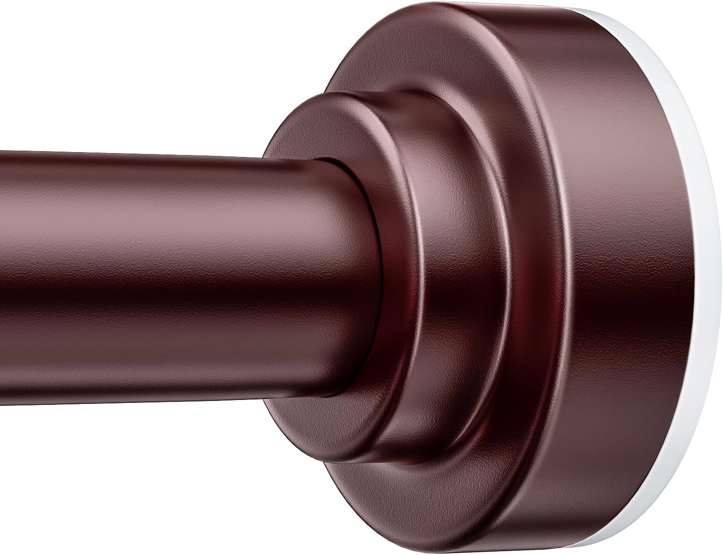 TEECK Shower Curtain Rod, 32-43 inch Adjustable Spring Tension Curtain Rod, Never Rust Anti-Slip Shower Curtain Rod for Bathroom, No Drilling, Never Collapse, Easy to Use, Brown