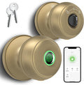 GeekTale Fingerprint Door Lock for Bedrooms, Fingerprint Door Knob with Lock, Smart Door Lock, App Control, Back-up Keys, Thumbprint Door Knob for Bedrooms, Office, Apartment
