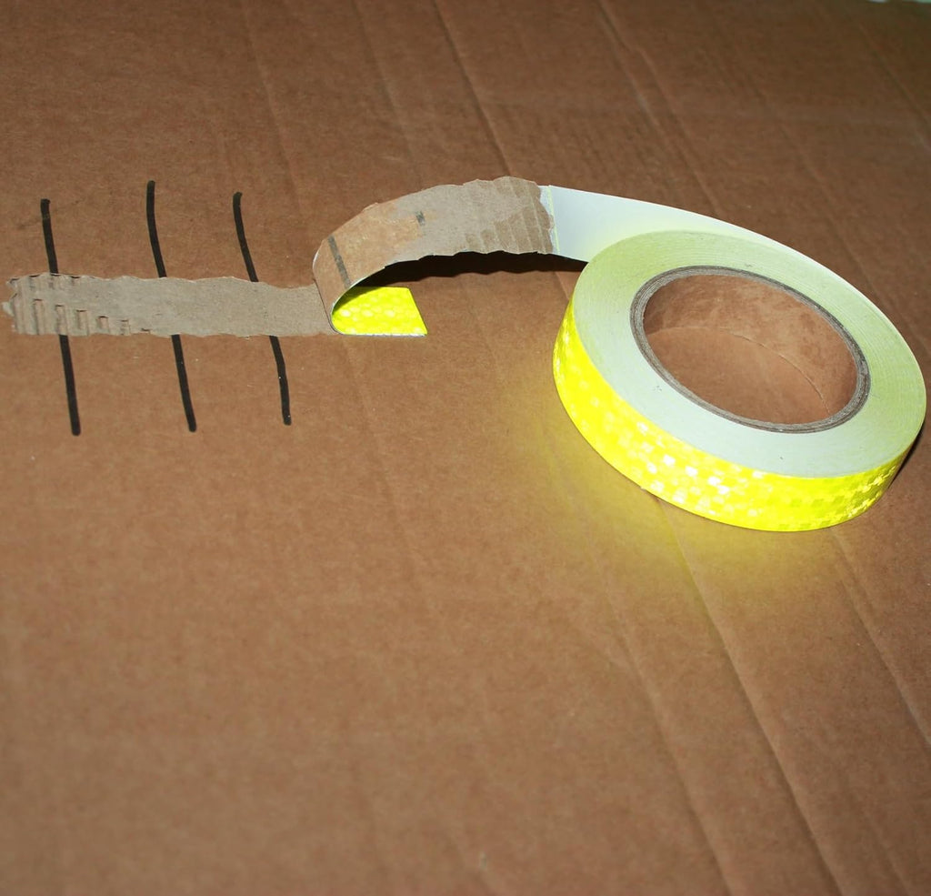 Fluorescent Yellow Reflective Tape Outdoor Waterproof 1 inch, High Visibility Warning Safety Industrial Marking Tape (68 feet)