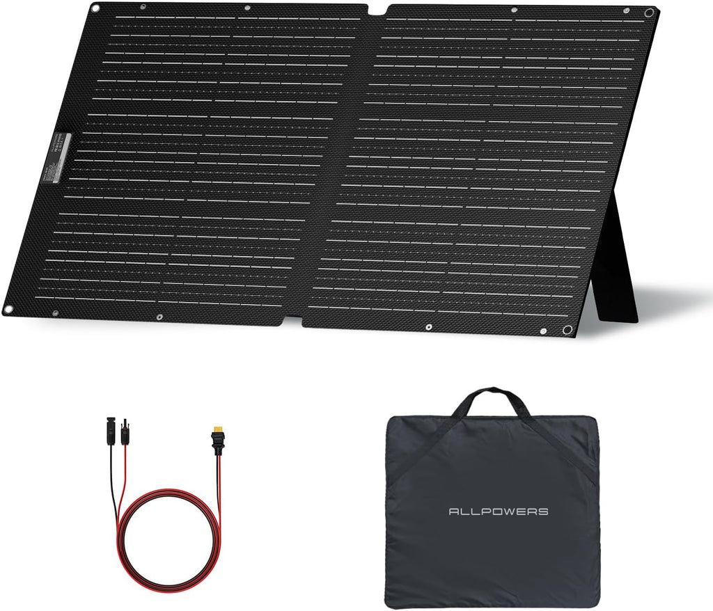 ALLPOWERS SOLAX SE100 100W Portable Solar Panel,High-Efficiency 23%-25% Monocrystalline Folding Solar Charger for Solar Generator,Camping&RV,12V/24V Compatible,IP68 Waterproof