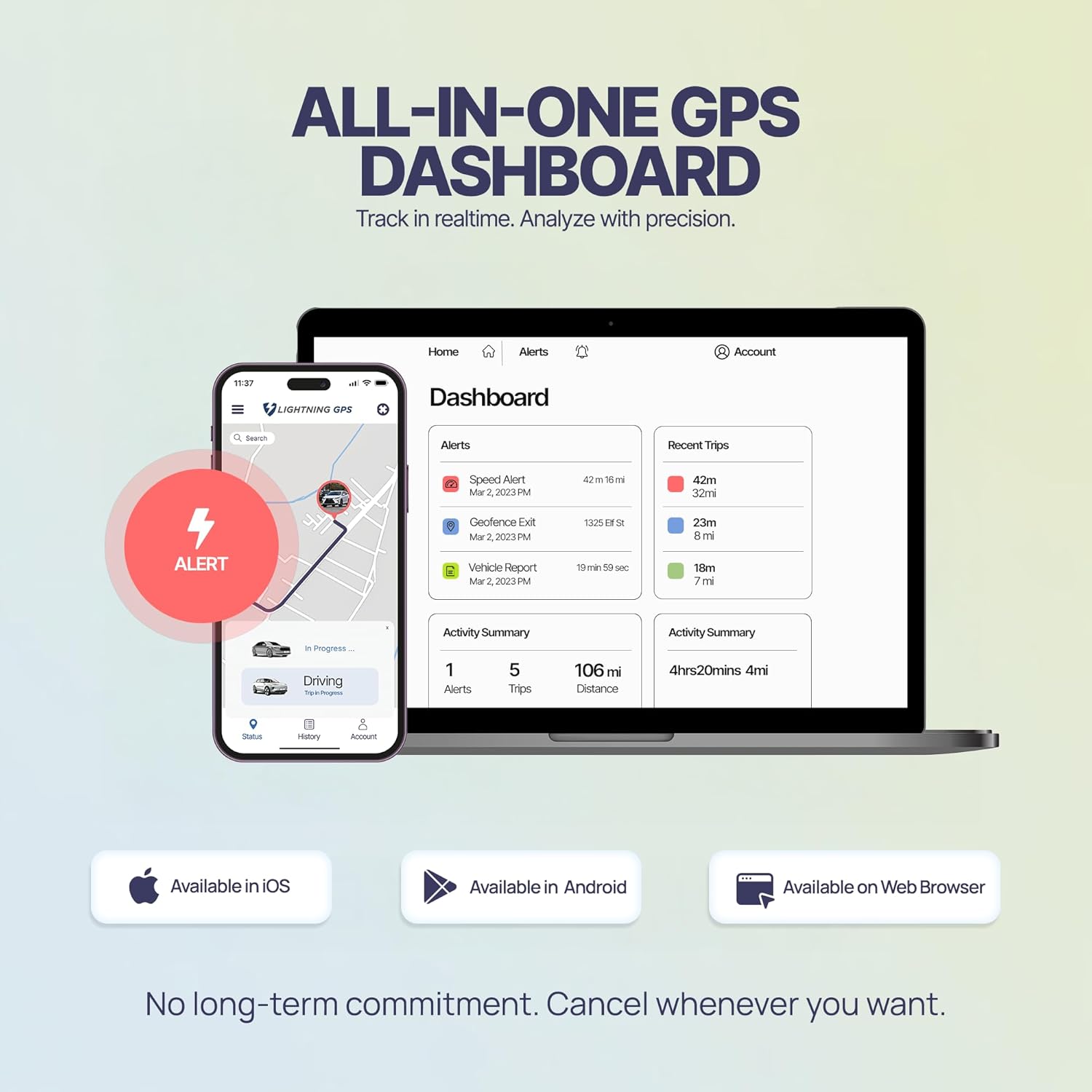 Lightning GPS OBD-II Real-Time GPS Tracker for Vehicles – Easy Installation, Flexible Subscription Plans for Cars, Trucks, Fleets & Teen Drivers – GPS Locator w/Instant Alerts – Subscription Required