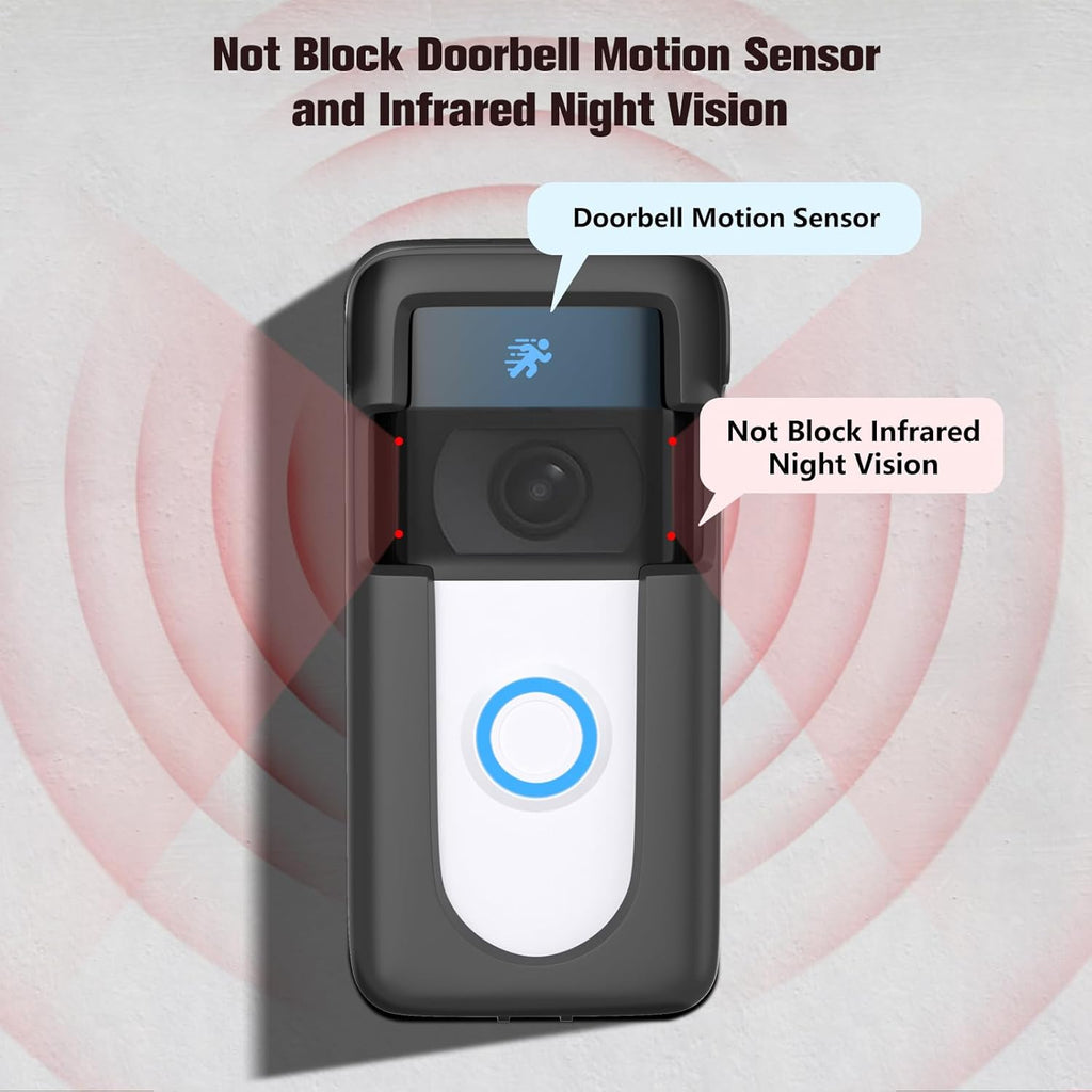 Adhesive Doorbell Mount Compatible with Video Doorbell 1/2/3/3 Plus/4/(2020 Release)/(2023 Release), No-Drill Door Mount Cover Holder Accessories, Easy Installation, Not Block Doorbell Sensor