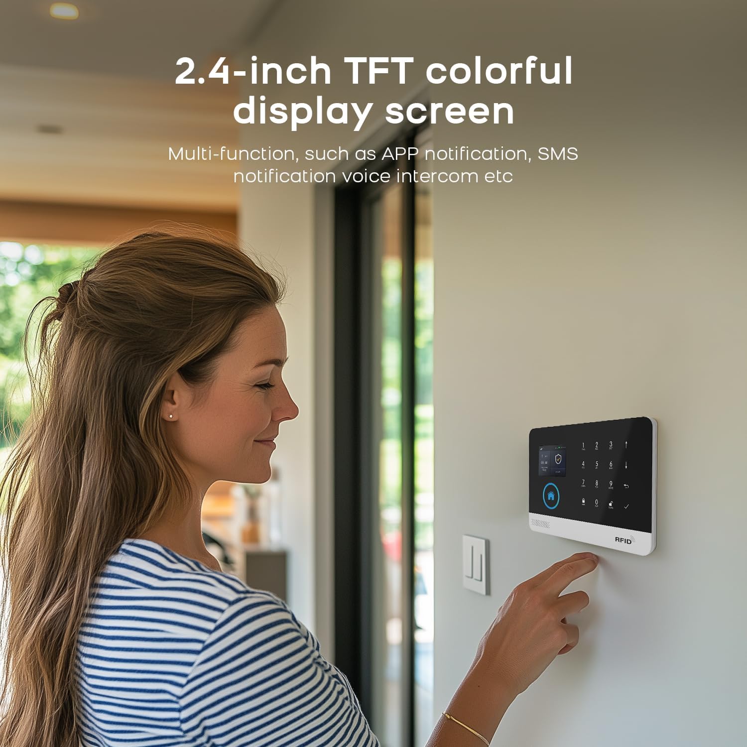 PGST Wireless Alarm System with 2MP HD Security Camera and 32GB Memory Card,4G SMS/Tuya APP Real-Time Alerts,17 Piece Home Security System,Motion Detector for Villa,Apartment,No Subscription Fee