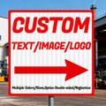 custom signs,aluminum outdoor metal sign,square with arrows,multiple sizes/colors,Option double-sided/reflective,personalized signs metal with your text,logo,photo,for home/business Road direction ,shop ads,Warning(Square)