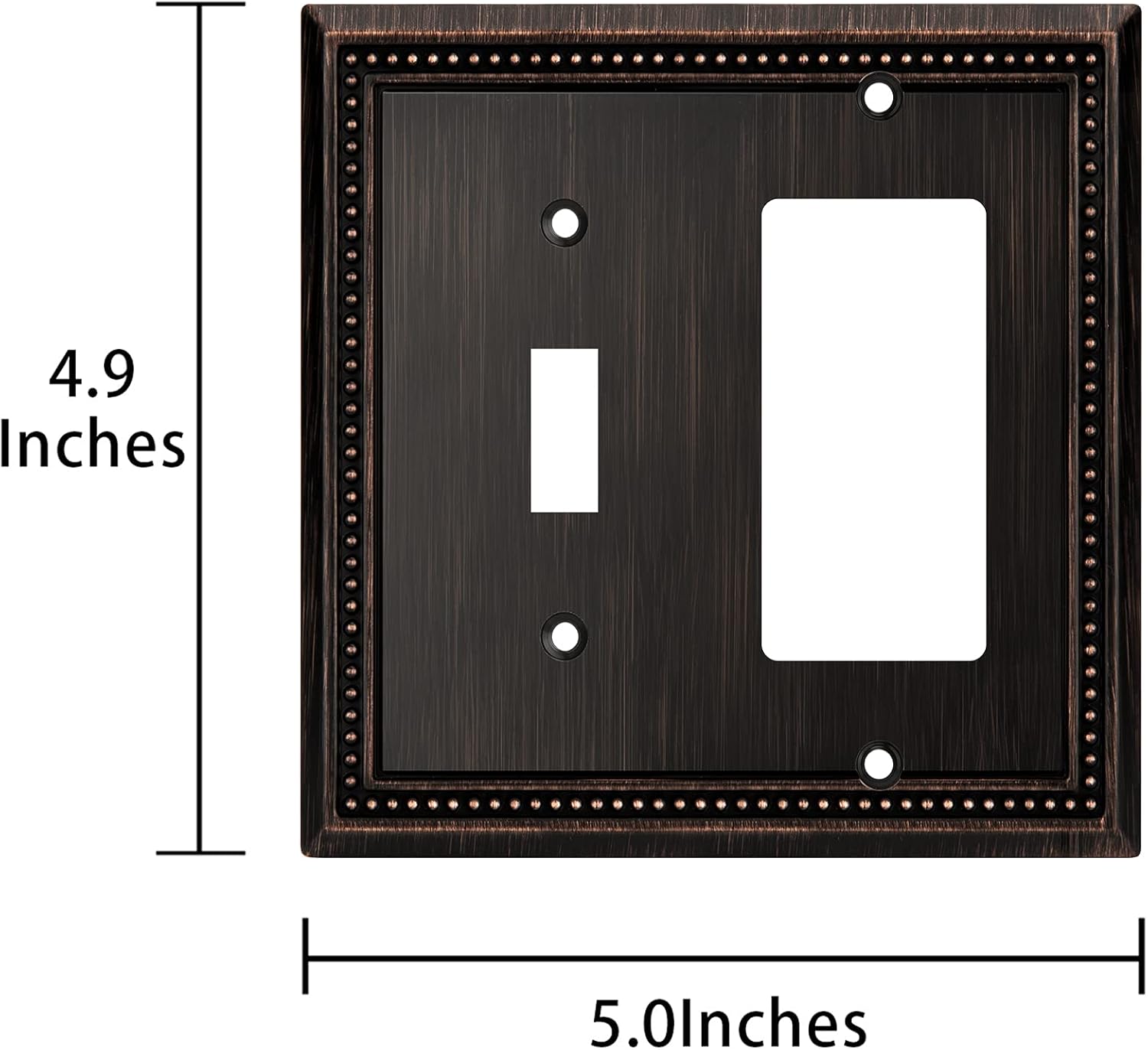 Henne Bery Sunken Pearls Heavy Duty Decorative Wall Plate Switch Plate Outlet Cover (Toggle/Decorator, Aged Bronze)