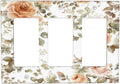 Light Switch Covers Vintage Warm Color Orange Flowers And Leaves 3 Gang Rocker Electrical GFCI Decorative Triple Outlet Wall Plate Cover Switchplate for Bedroom living Room Decor