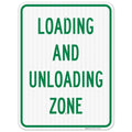 Loading and Unloading Zone Sign, 18x24 Inches, 3M EGP Reflective .080 Aluminum, Fade Resistant, Made in USA