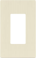 LIDER Brushed Finish Decorator Switch Cover, Screwless Wall Plate, Mid-Size 1-Gang 4.88" x 3.11", Unbreakable Polycarbonate Thermoplastic, UL Listed, LSWP-31M-BLA, Brushed Light Almond