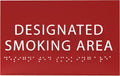 6" X4" Designated Smoking Area Sign - ADA Compliant Tactile Graphics Grade 2 Braille Text | Smoking Permitted Wall Signs for Offices, Private Businesses, Schools, and Restaurants