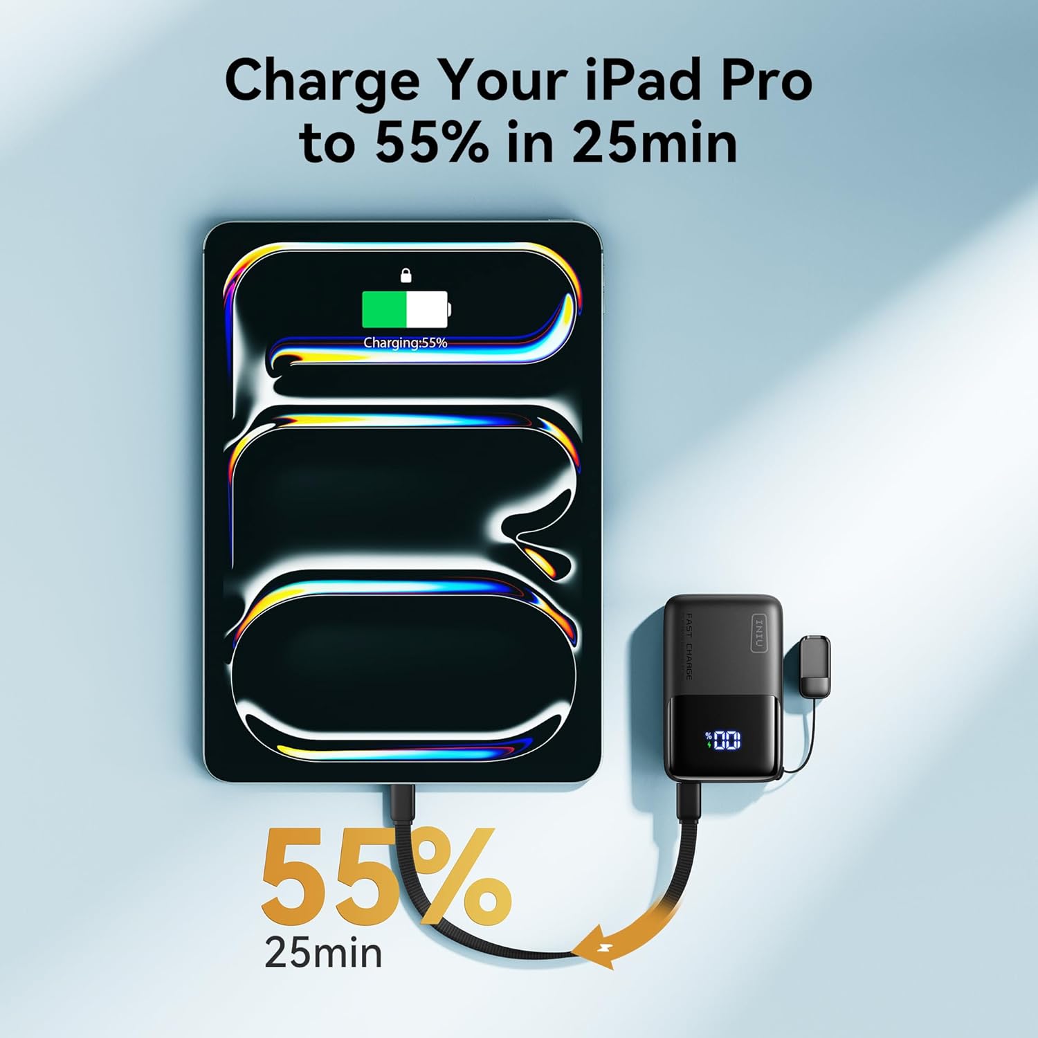 INIU Mini Portable Charger, Small 45W PD Power Bank, 10000mAh USB C in&Out Fast Charging Pocket Size Battery Pack, Travel Essentials Powerbank for iPhone 17 16 15 14 Pro Air, Xiaomi, Samsung S24 etc