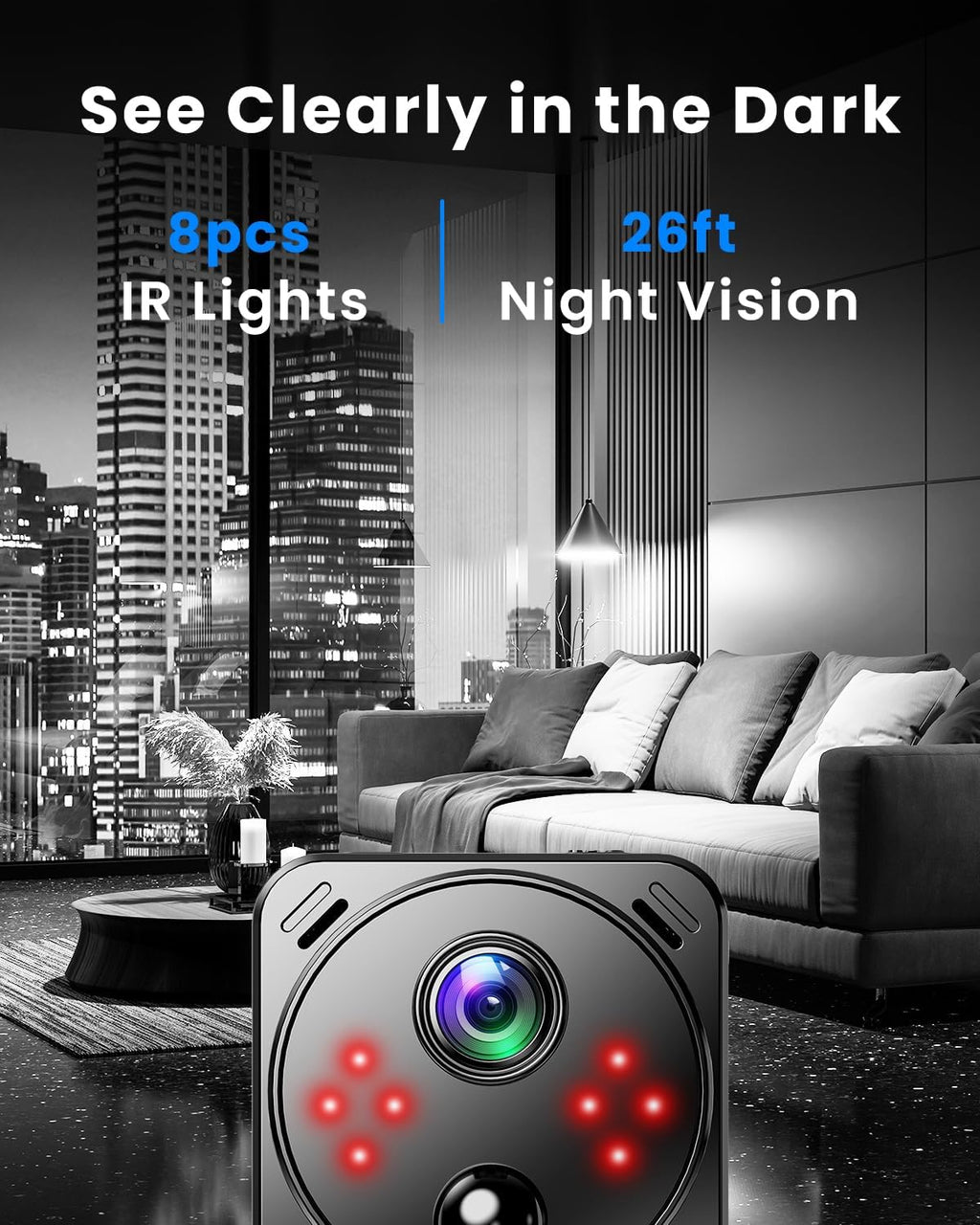 4K Mini Hidden Camera Dual-Band 2.4/5GHz WiFi Indoor Security Camera with AI Human Detection, Night Vision, Cloud/SD Storage, Up to 150 Days Standby Battery Life