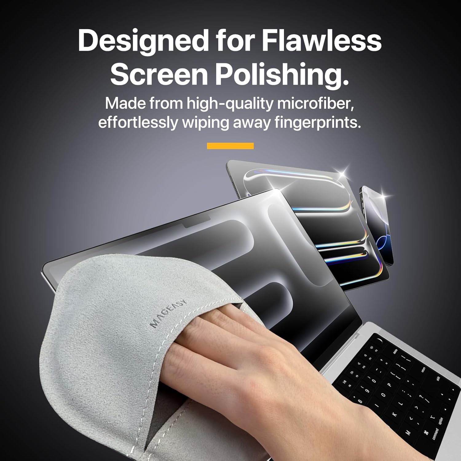 MAGEASY Microfiber Cleaning Cloth for Electronics, iPhone iPad MacBook, Car Screen Cleaner, Keyboards, Eye Glasses, Camera Lens Wipes - No Lint & Streak Free Thick Polishing Cloth Reusable