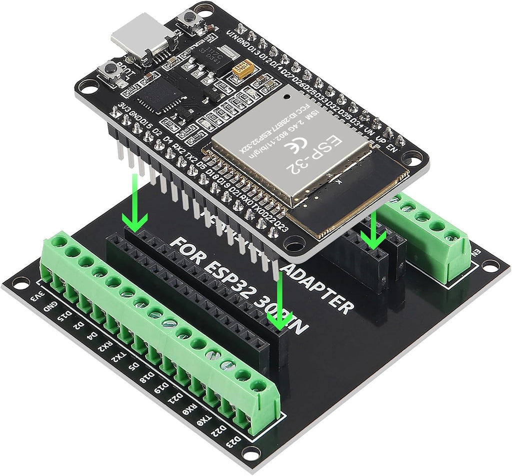 3Pcs ESP32 ESP32-WROOM-32 CP2102 TYPE C Development Board GPIO Breakout Board 30Pin Type-C USB Dual Interface ESP32 Shield 30P WIFI+Bluetooth Dual Core ESP-WROOM-32 ESP-32 ESP-32S Expansion Board