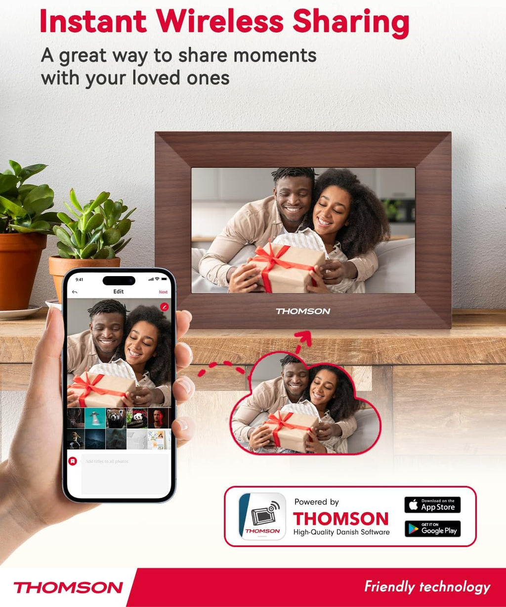 7 Inch Digital Picture Frame, Digital Photo Frame WiFi with 32 GB, 1280x800 HD IPS Touch Screen, Auto-Rotate, Slideshow, Share Photos/Videos Instantly from Anywhere Great Gift (7 Inch WiFi)