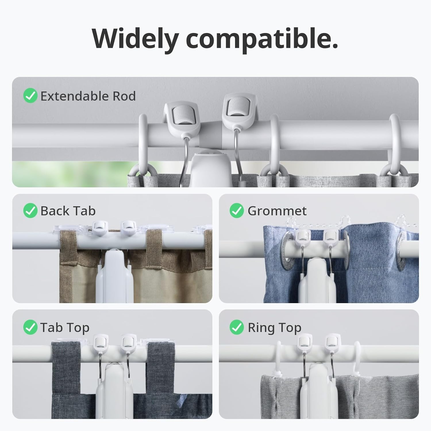 SwitchBot Automatic Curtain Opener - Bluetooth Remote Control Smart Curtain with App/Timer, Upgraded High-Performance Motor, Add SwitchBot Hub to Work with Alexa, Google Home, HomeKit