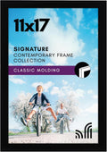 Americanflat 11x17 Picture Frame with Shatter-Resistant Glass - Signature Collection - Gallery-Style Frames Made of Engineered Wood - Photo Frame for Wall Display - Black