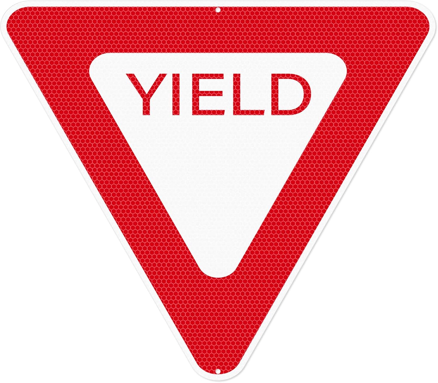 Yield Sign 30 × 30 Inch Engineer Grade Reflective Aluminum Waterproof Fade-Resistant Red Yield Safety Sign with Pre-Drilled Holes for Road Driveway Street