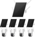 FOINNEX Security Camera, Solar Camera Wireless Outdoor, 4-Cam Pack, Solar Powered Home Security Camera with 360° Auto Tracking, Pan & Tilt, Night Vision, 5G & 2.4G Router, No Subscription