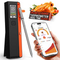 Wireless Bluetooth Smart Meat Thermometer: ±0.5°F Accuracy, 1 Probe with 6 Sensors - WiFi Digital Thermometer with LED Base, NIST Certified Accuracy, Long-Range for BBQ, Grill, Smoker, Oven