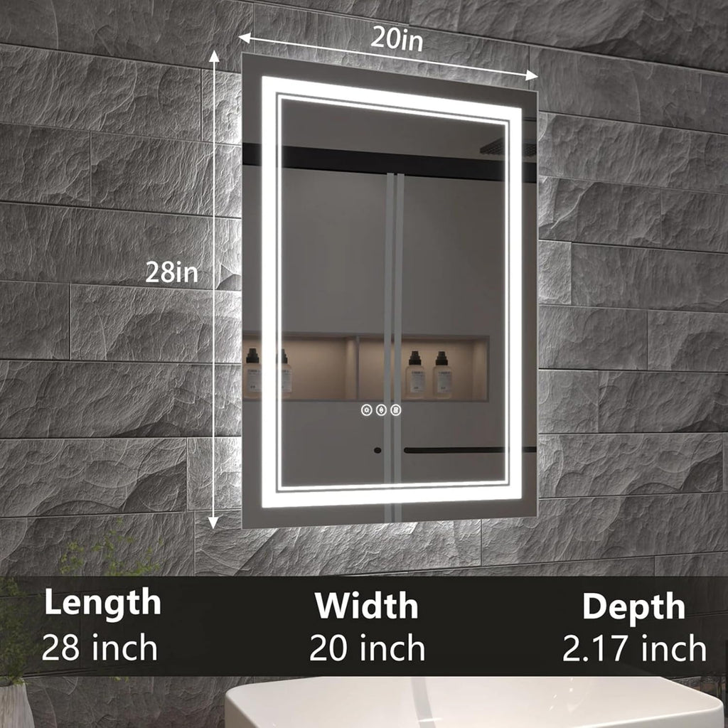 LED Bathroom Mirror with Lights, Wall Mirrors
