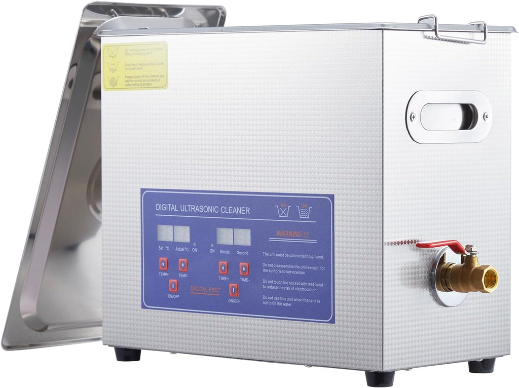 6.5L Professional Ultrasonic Cleaner | Commercial 40kHz with Digital Timer & Heater | for Jewelry, Watches, Eyeglasses & Small Parts Cleaning