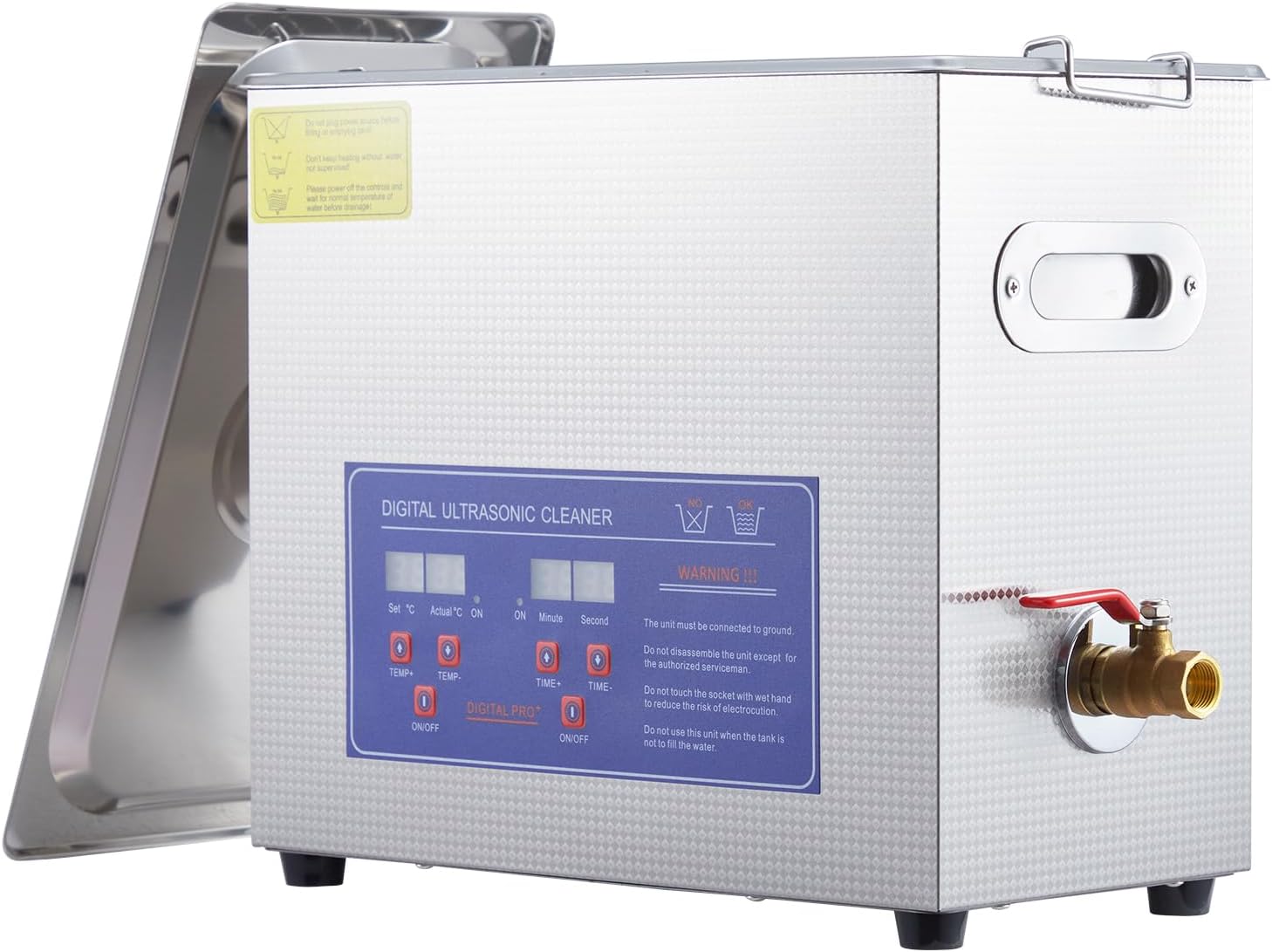 6.5L Professional Ultrasonic Cleaner | Commercial 40kHz with Digital Timer & Heater | for Jewelry, Watches, Eyeglasses & Small Parts Cleaning
