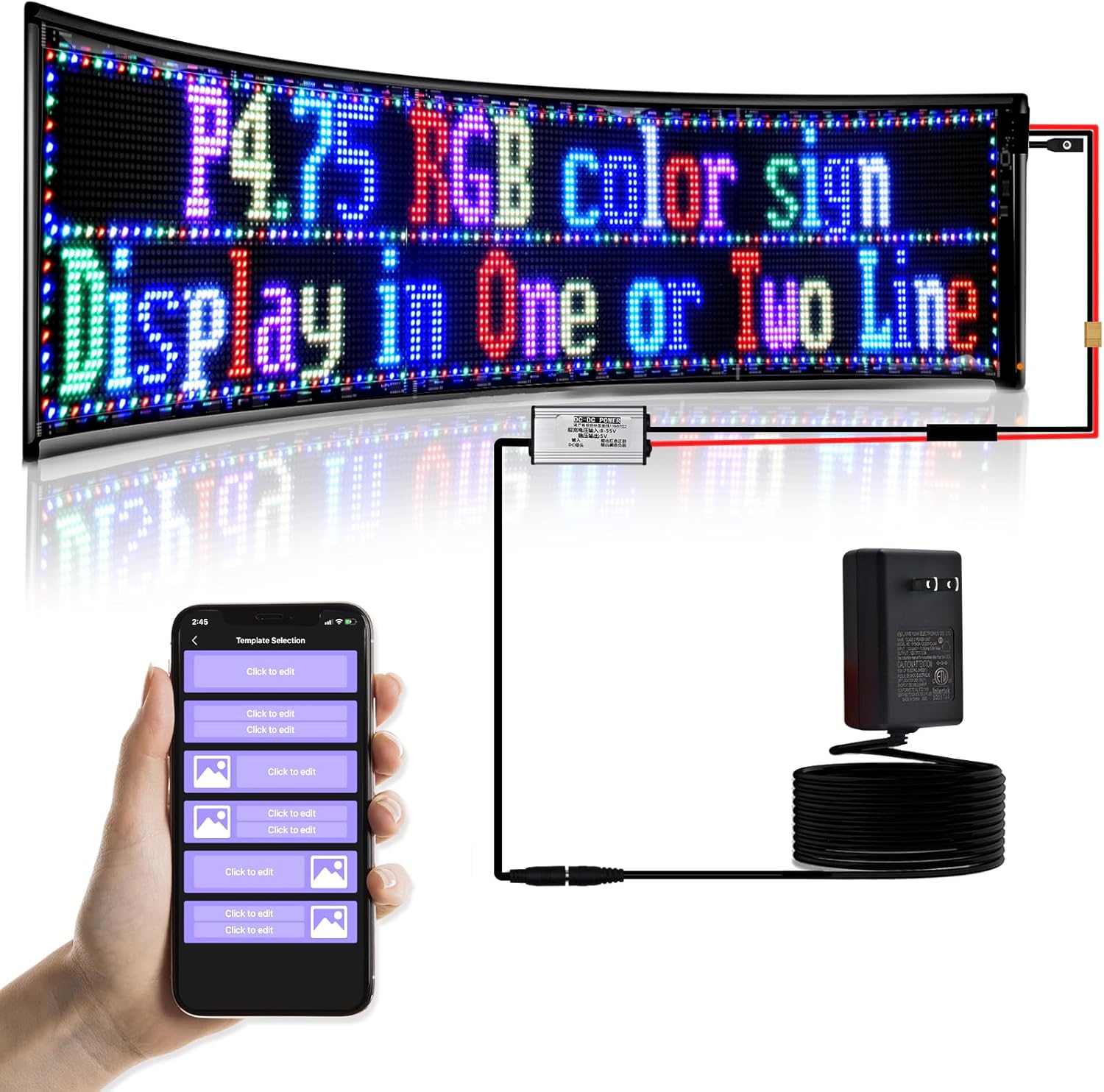 Double Row Scrolling LED Sign,Programmable Flexible LED Matrix Panel,Bluetooth APP Control,DIY Text, Patterns, Animations