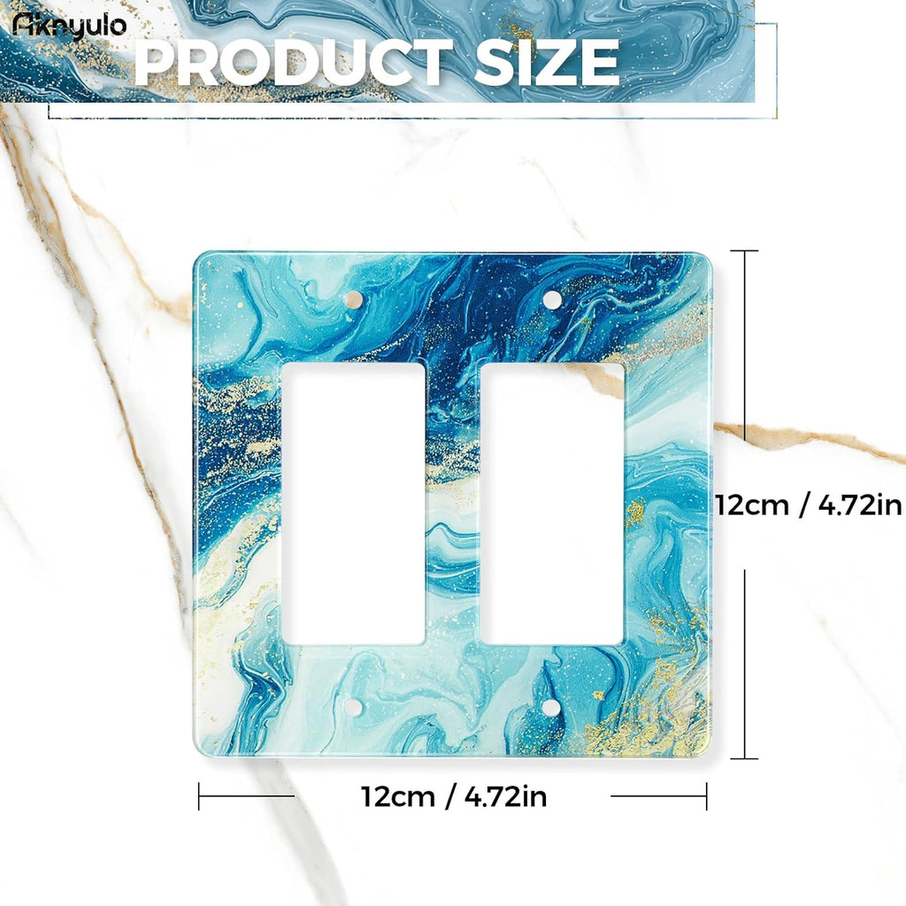 Elegant Marble Acrylic Light Switch Cover Decorative Wall Plate Light Switch Plate Cover Duplex Outlet Plate Wall Plate Cover