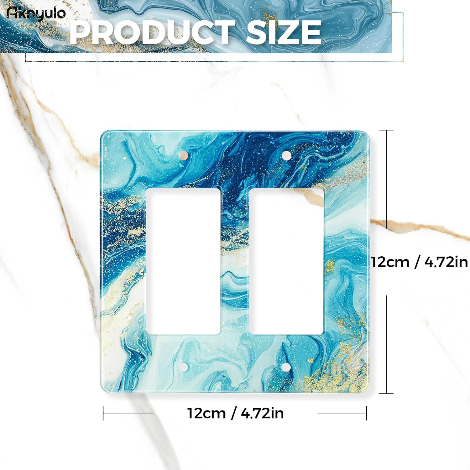 Elegant Marble Acrylic Light Switch Cover Decorative Wall Plate Light Switch Plate Cover Duplex Outlet Plate Wall Plate Cover