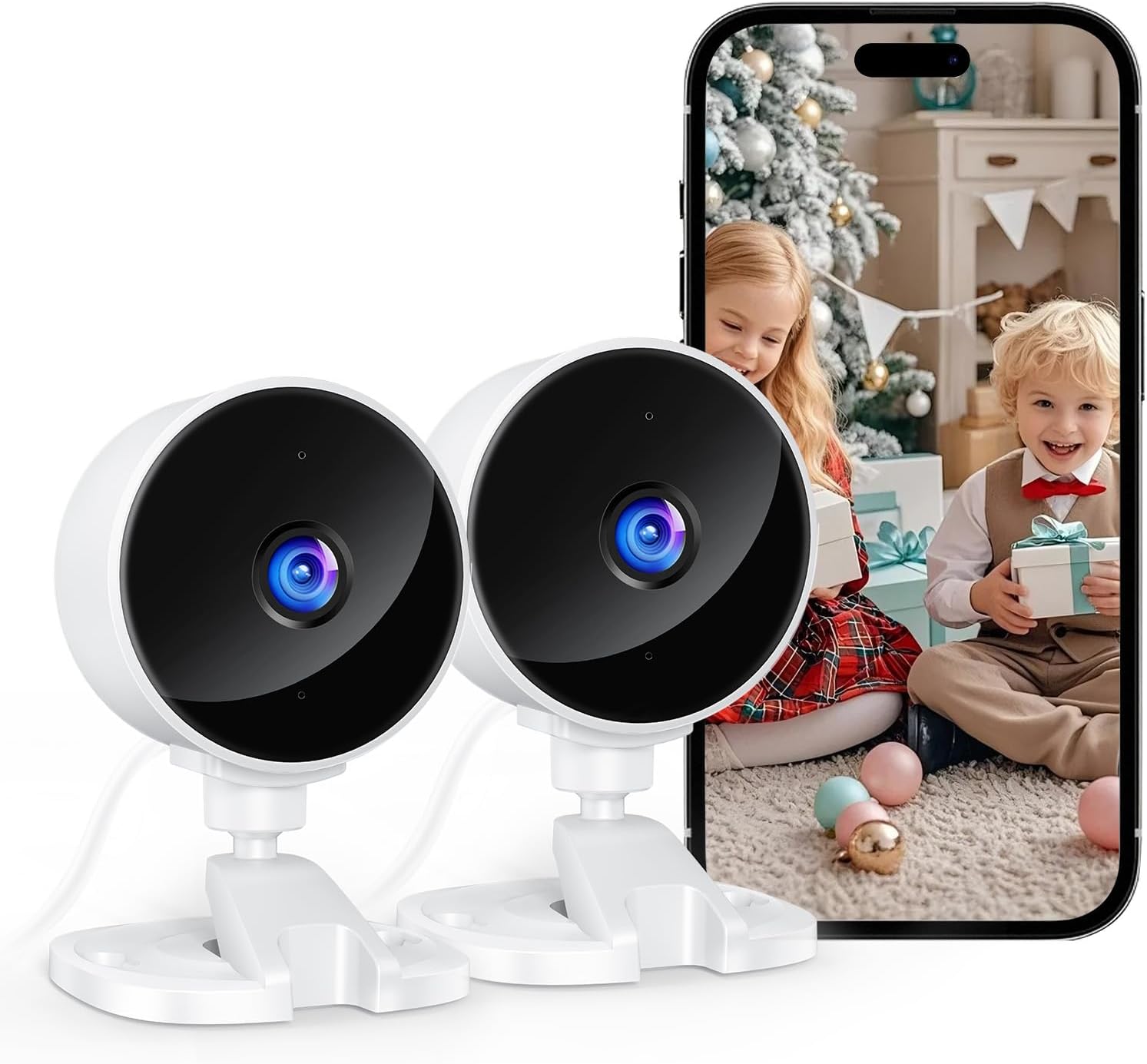 YOTON 1080P Indoor Security Camera for Baby Monitor, Pet Camera with Night Vision, 2-Way Audio, Motion Detection, Cloud & SD Card Storage, Easy Setup, Works with Alexa & Google Assistant (2 Pack)