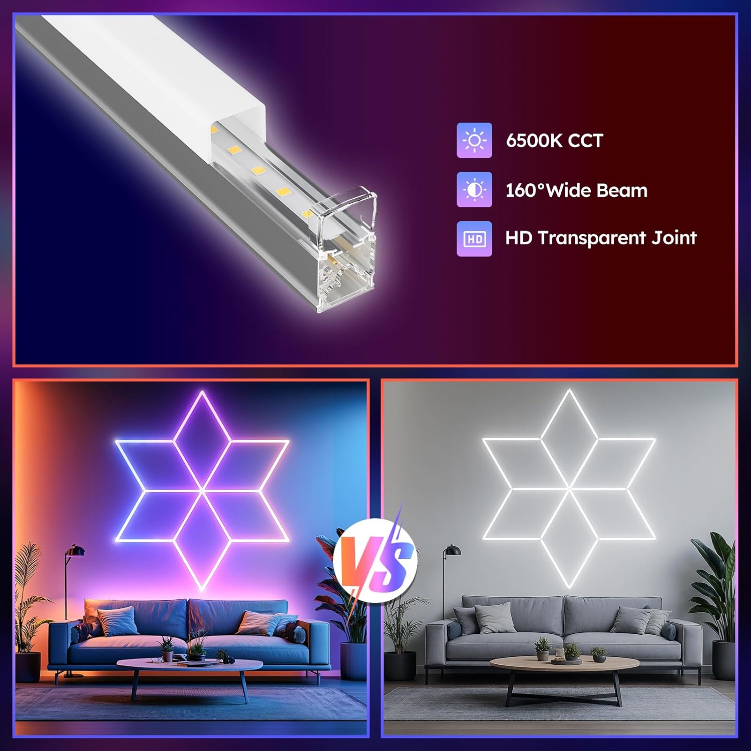 RGB Hexagon Garage Lights - 356 Colors Mode with Music Sync, 18-Piece LED Honeycomb Light Set for Garages, Workshops, Man Caves, Bedroom, Bars