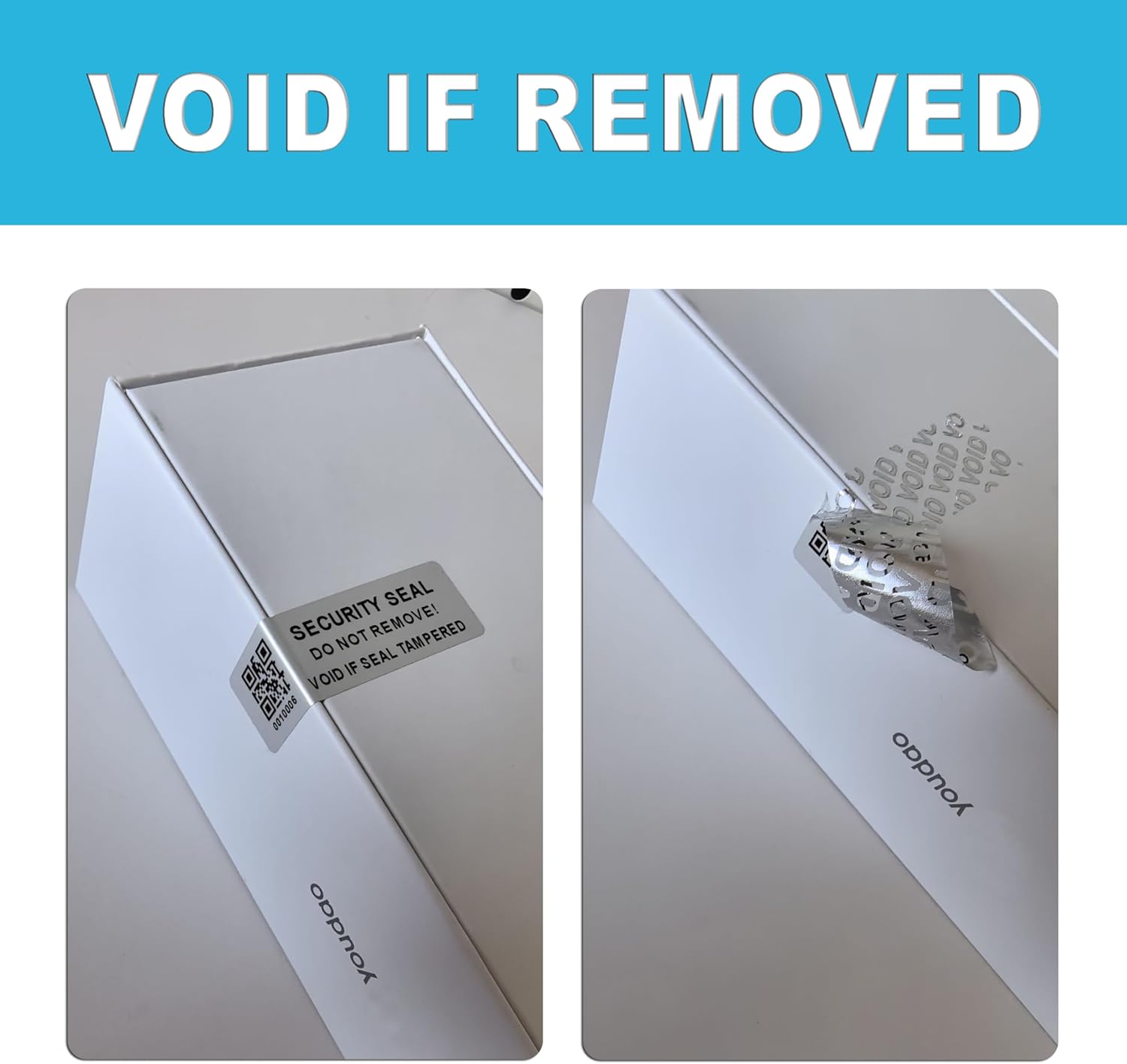 Tamper Evident Proof Barcode Stickers with Individual Serial Number Security Warranty Void Sticker,Sealing Label for Package(150pcs 2x0.6 inches,Matte Silver)