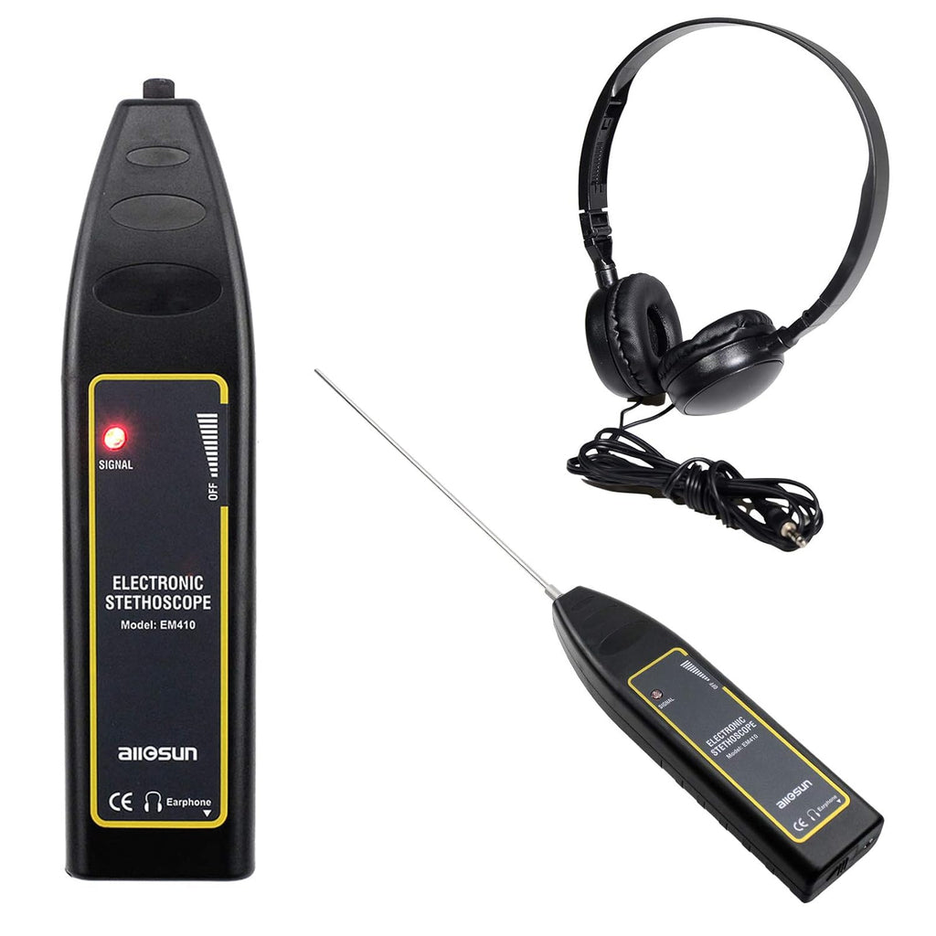 allsun Pro Ultrasonic Leak Detector & Industrial Stethoscope,High Sensitivity Machine Diagnostic Tool for Engine Noise, Bearing, Valve, Pump, Pipe Flow,Mechanic Tool Kit(Includes Long/Short Probe & Carry Bag)