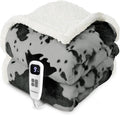 Cow Print Heated Throw Blanket Electric Blanket-Heating Blanket Throw with 10 Heat Levels & 10 Hours Auto-Off, Cozy Soft Fleece Sherpa, Washable, 50 x 60 Inches Cow Print Grey