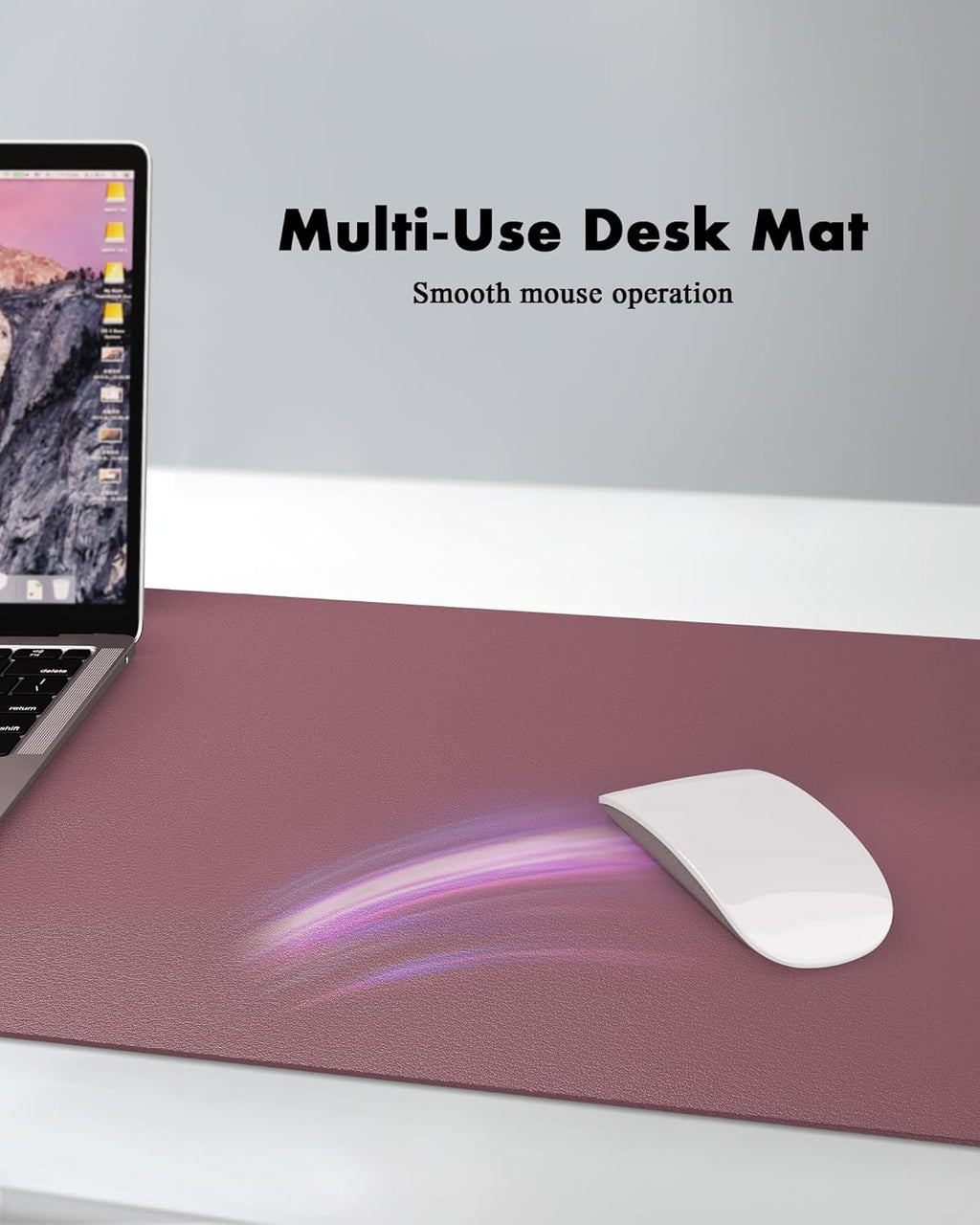 YSAGi Double-Sided Desk Pad, Leather Desk Mat, Eco Cork Desk Pad Protector, Large Mouse Pad for Desk, Waterproof Desk Blotter Pad, Desk Writing Pad for Office Work/Home(Cork+Dark Pink, 47.2" x 23.6")