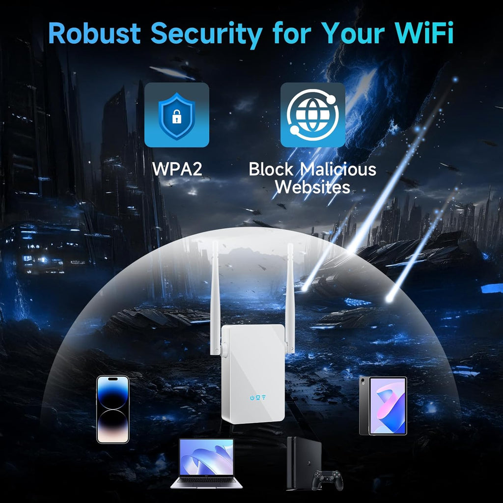 2026 WiFi Extender Signal Booster, New Gen Internet Booster for Home, 4X Faster, Covers up to 10,000 sq.ft, Wi-Fi Repeater with Ethernet Port, Wireless Long Range Amplifier, Easy Setup (White)