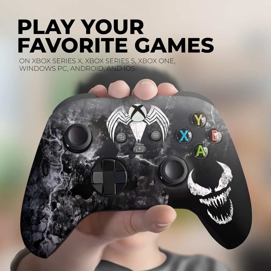 DreamController Vennom Custom X-box Controller Wireless compatible with X-box One/Series X/S Proudly Customized in USA with Permanent HYDRO-DIP Printing (NOT JUST A SKIN)