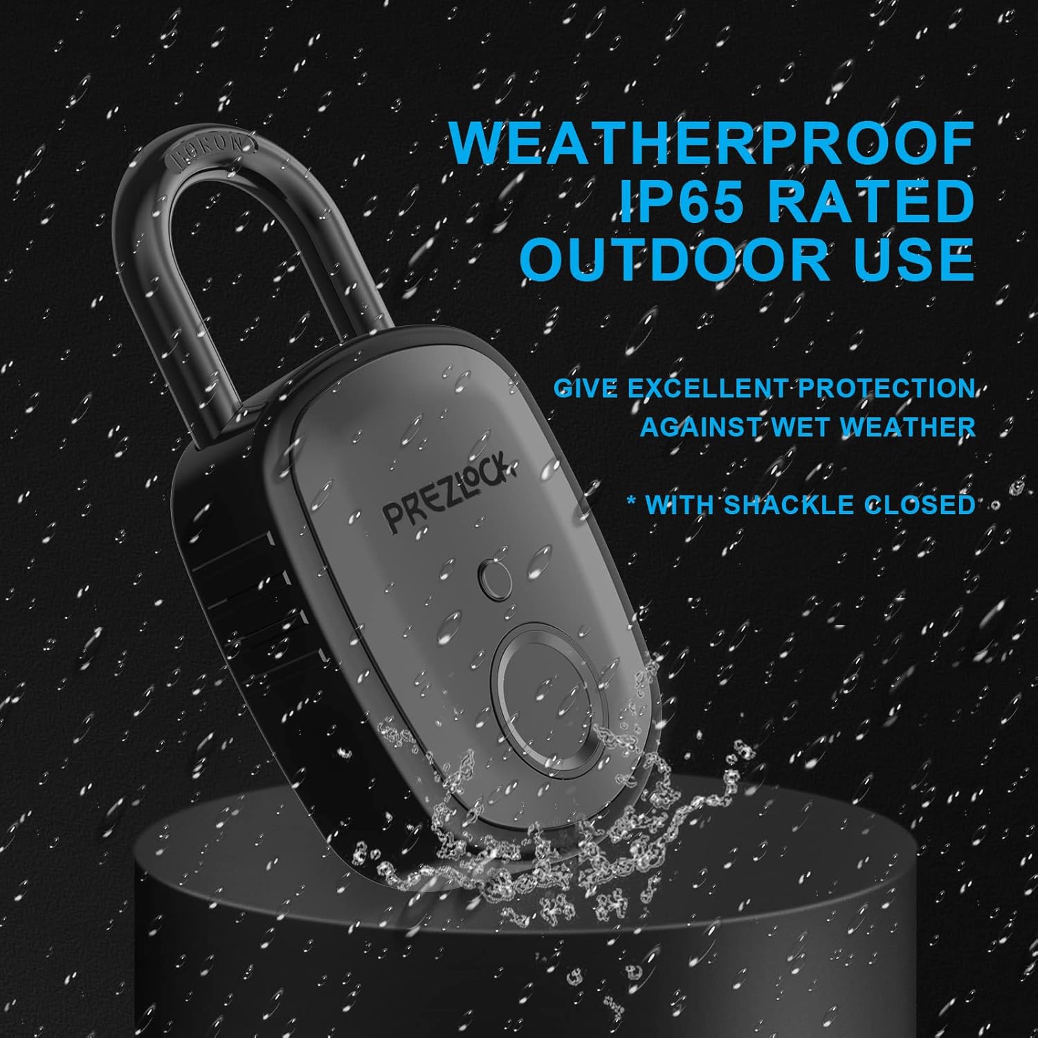 Smart Fingerprint Padlock with Key, Biometric Padlock with APP, Suitable for Outdoor and Heavy Duty, IP65 Waterproof.