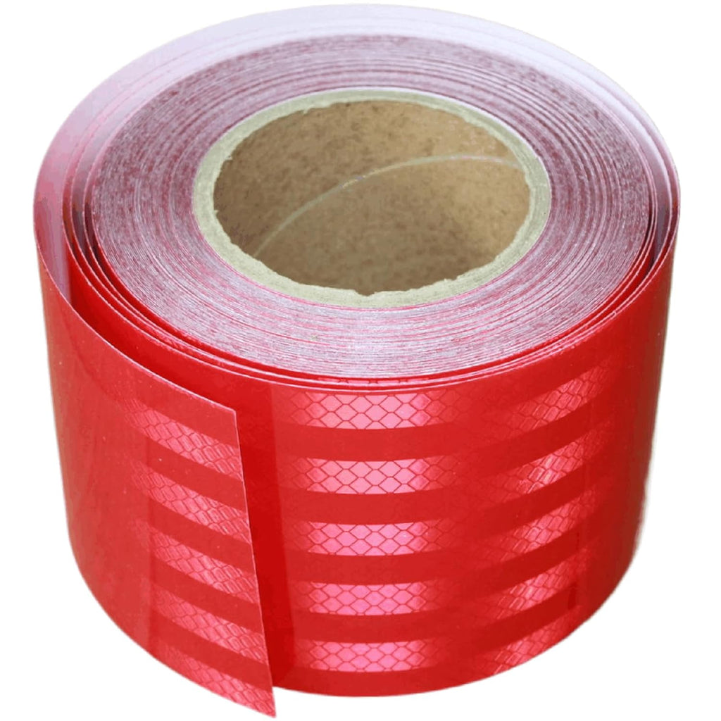 Non Fading Red Reflective Tape Outdoor Waterproof 4 inch, High Visibility Warning Industrial Marking Tape, Safety Stickers (68 feet)
