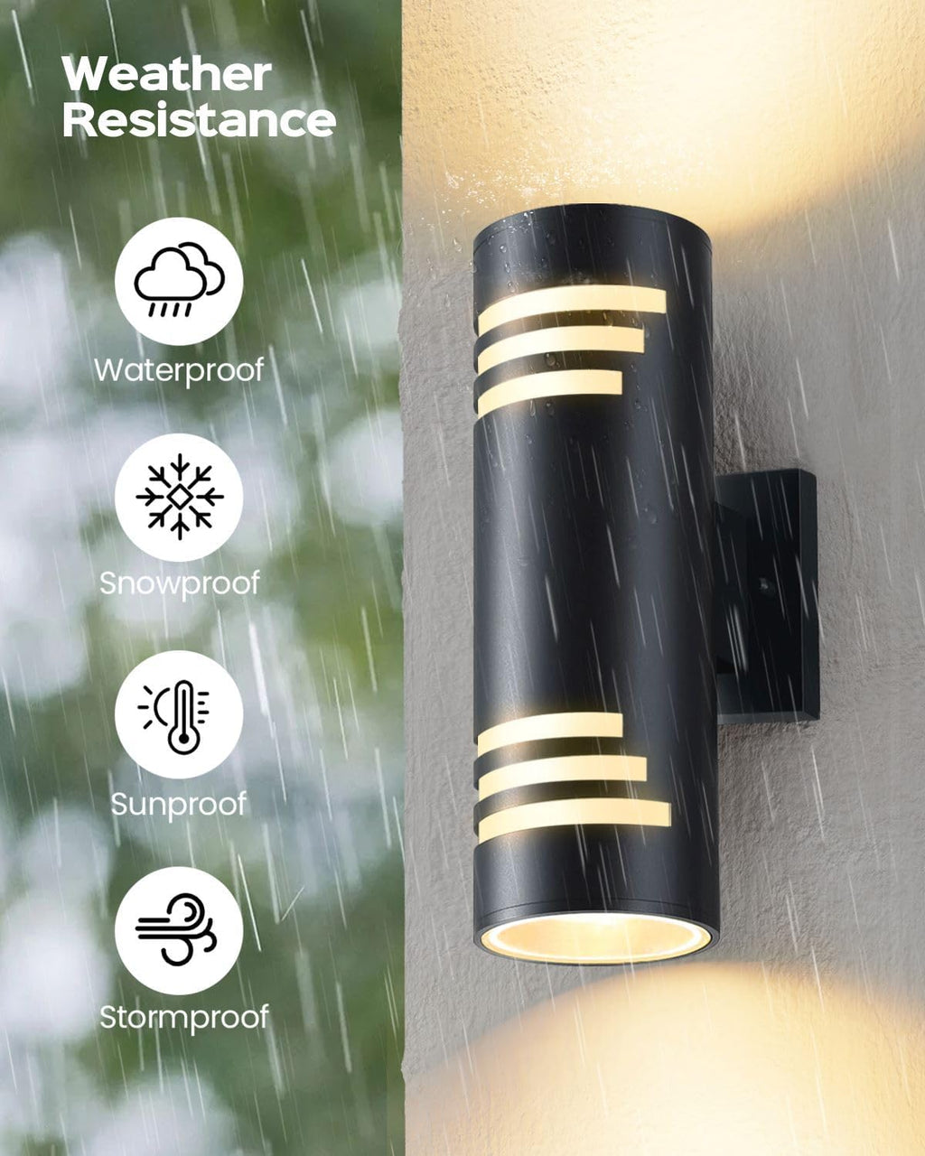 Dusk to Dawn Outdoor Lighting 2 Pack, Modern Outdoor Wall Lights Black Exterior Lighting Fixtures with E26 Base, Cylinder Sconce Waterproof Outdside Lights for House Porch, Bulbs Include